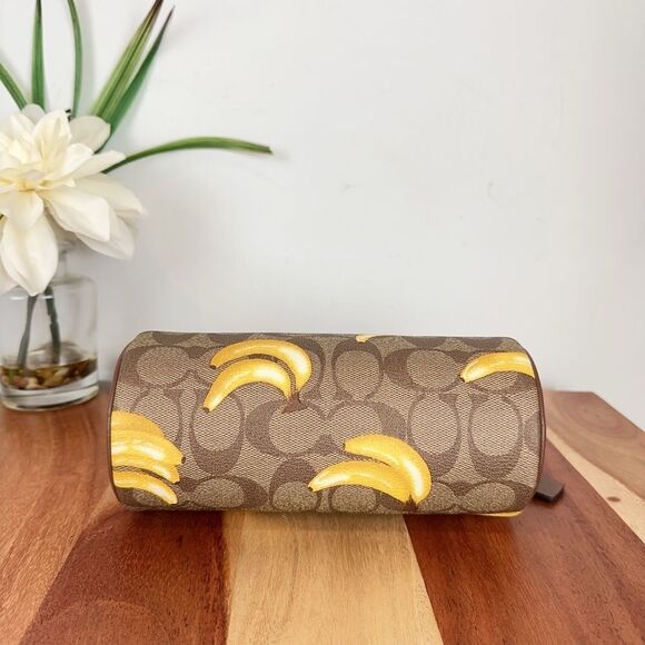 NWT Coach Nolita Barrel Bag In Signature Canvas With Banana Print - Picture 6 of 7